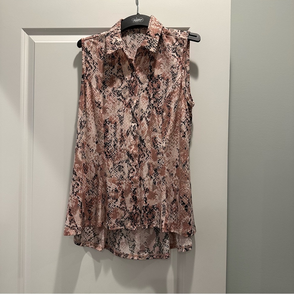 Knapp Studio Pink and Black Snake Print Blouse